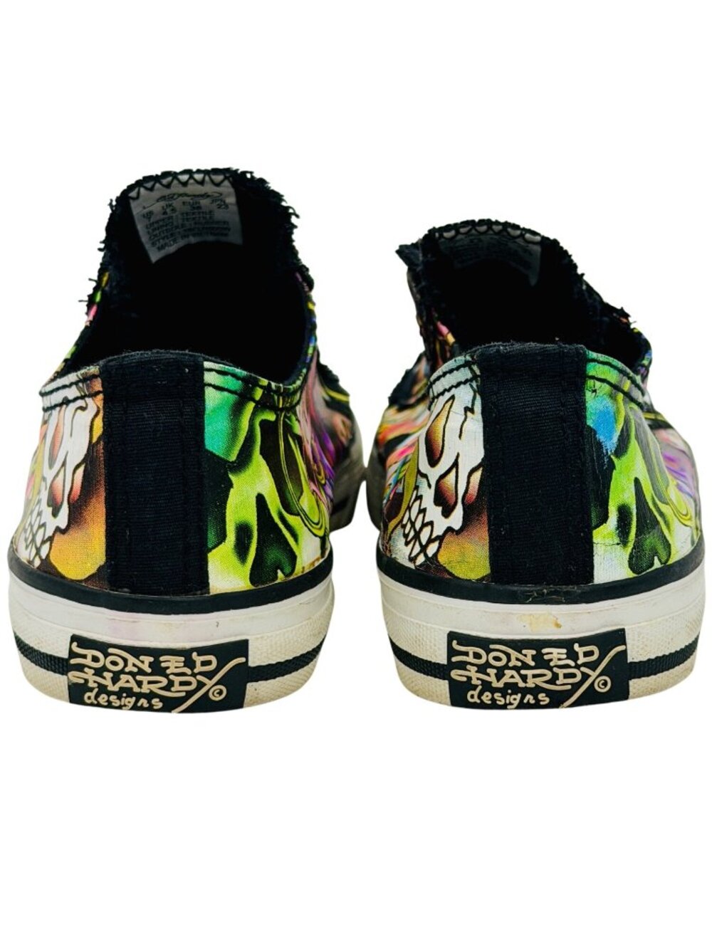 VTG Ed Hardy Black Tattoo Graphic Canvas Sneakers 7 | Trashy Y2K McBling Grunge - Picture 7 of 16